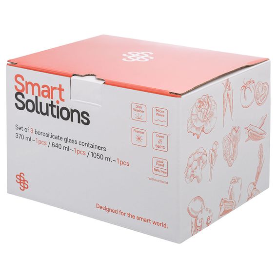 Набор контейнеров Розовый для запекания и хранения 3шт Smart Solutions