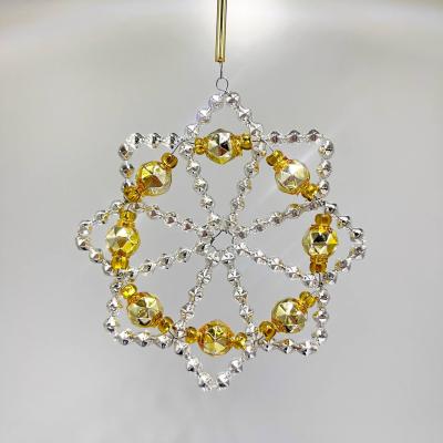 Подвеска снежинка из стекляруса (533 2760/21) ANVA 