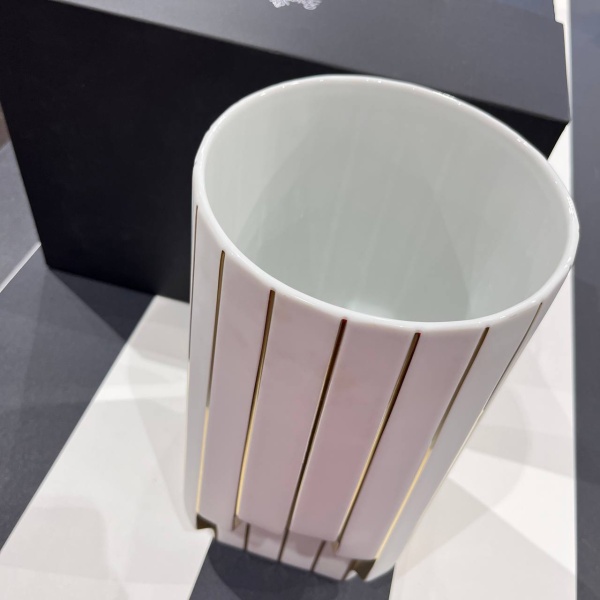 Ваза 30см White-Gold Strip